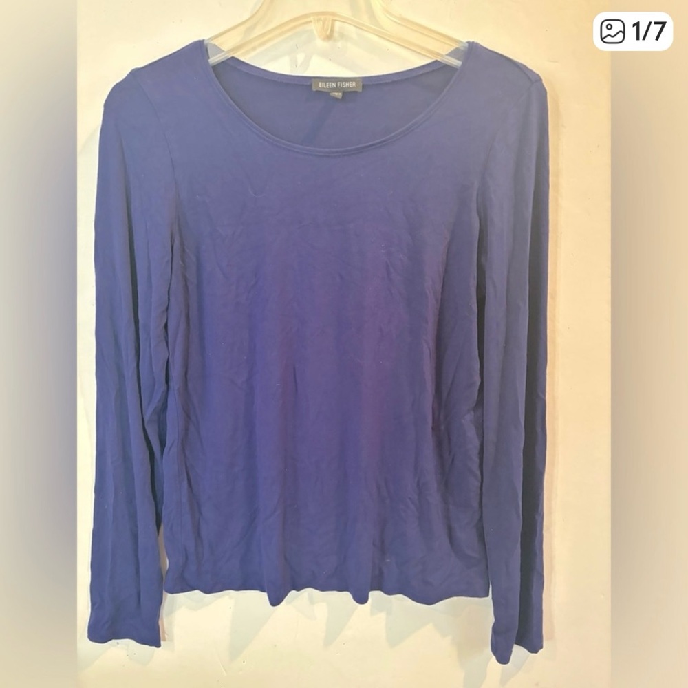 Eileen Fisher Blue Long Sleeve Sweater Top